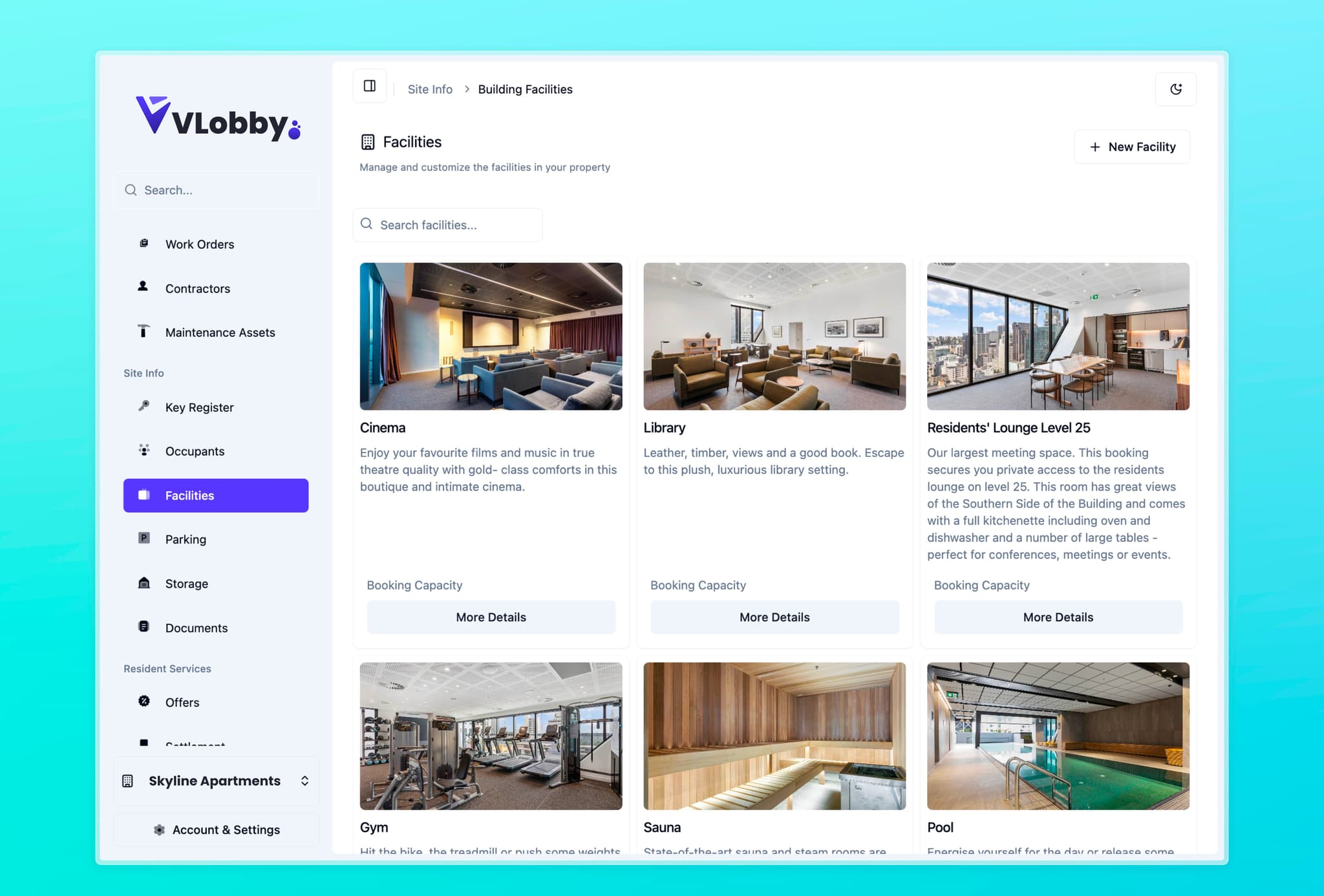 Facilities management dashboard